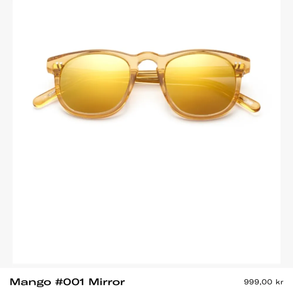 Chimi solglasögon i modellen 001 i färgen mango, köpta för 999kr men endast testade. Pris kan diskuteras! Frakt ingår :). Accessoarer.