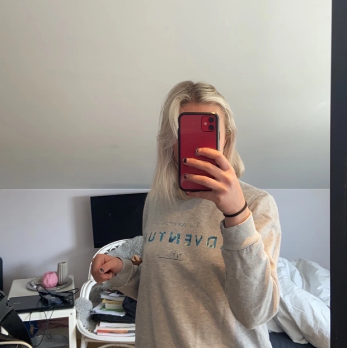 Grå sweatshirt - 90