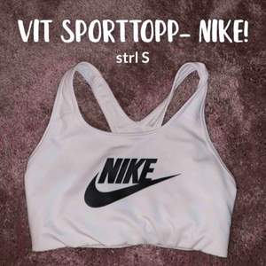 vit sporttopp ifrån nike, strl s. ser ut som ny eftersom den inte har kommit till användning många gånger!   endast swish & frakt tillkommer! 