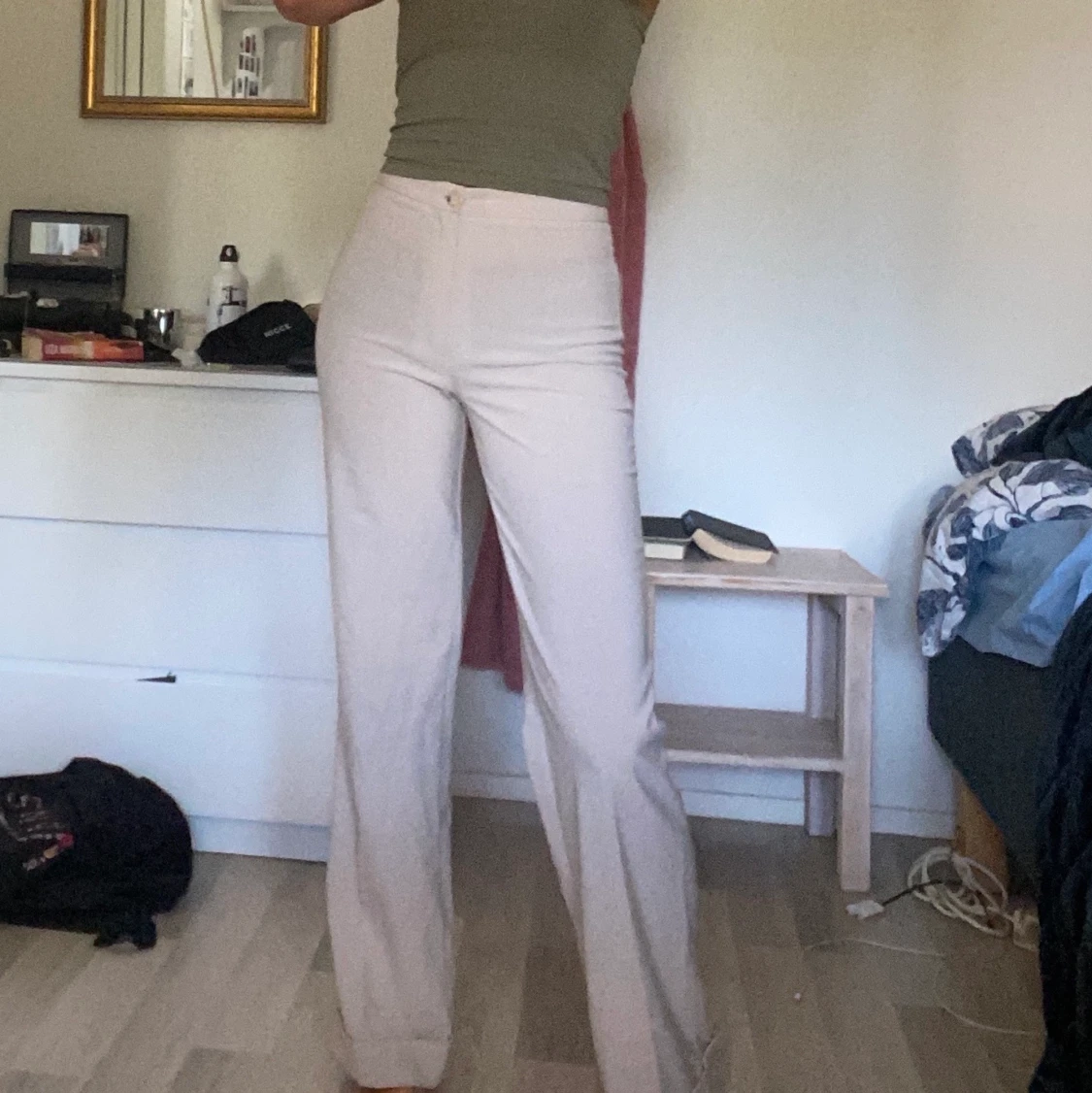 Beige, vida kostymbyxor - 90