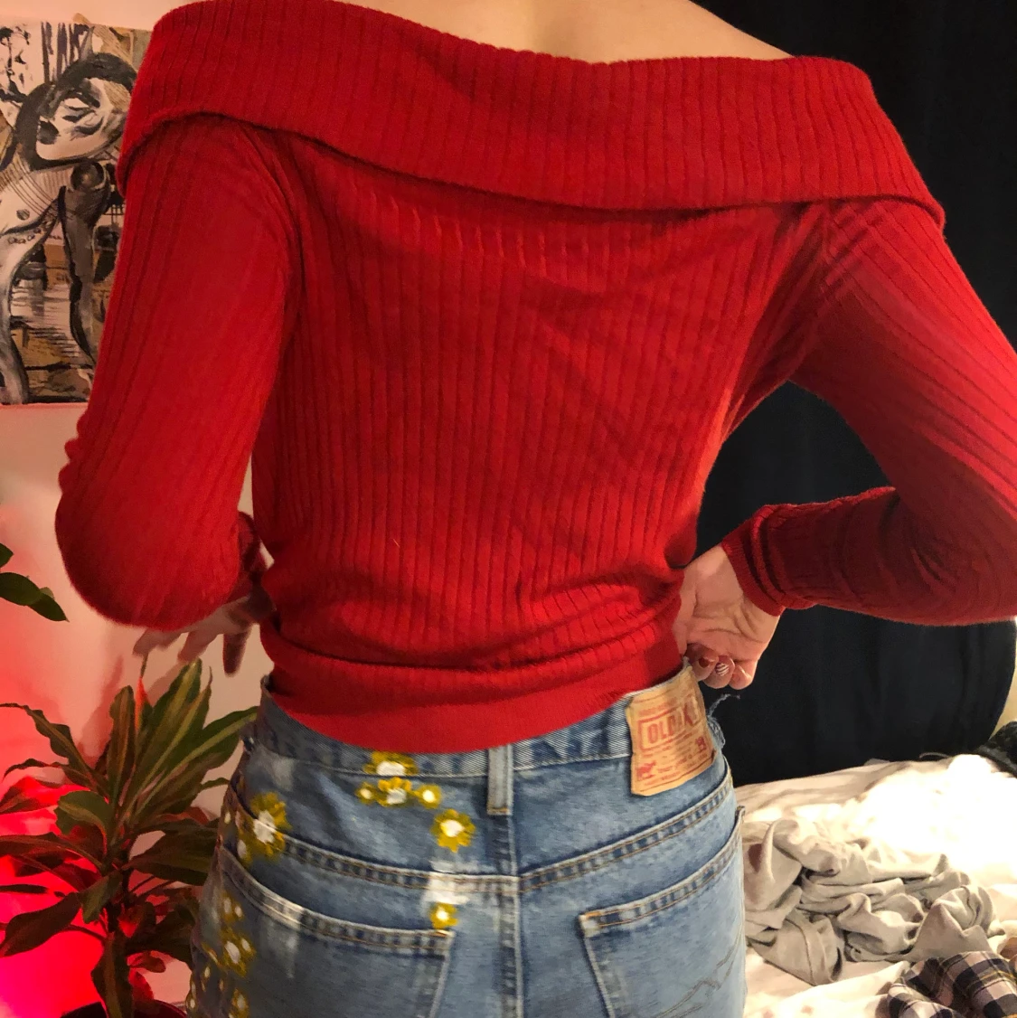 Röd offshoulder top - 90