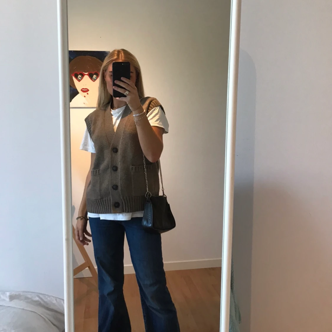 Näst intill ny väst från Zara! Brunt garn, varm & extremt skön! - 90