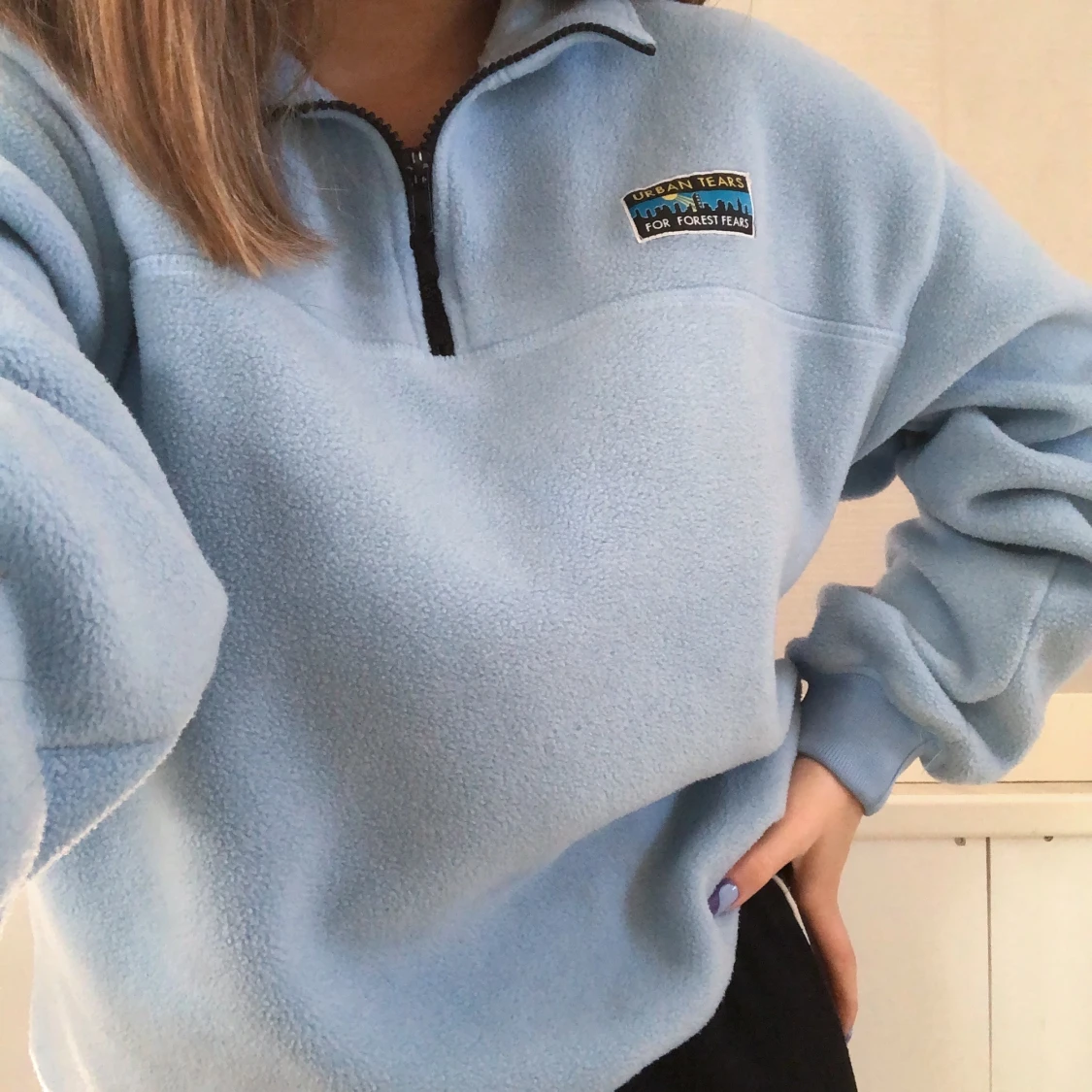 Ljusblå fleecetröja - 91