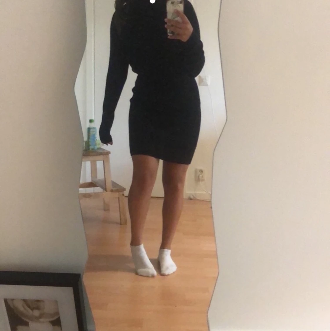 Stickad klänning storlek S