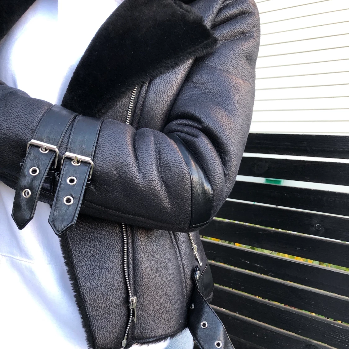 faux läder jacka  - 91