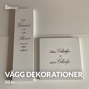 Dekoration, inredning  - Något slitna men inget som syns på avstånd, eller om man inte granskar de. 50kr för båda  📍Kunden betalar frakten! Frakten ligger runt 22-110kr, beroende på vikten. Vill du däremot ha paketet spårbart ligger priset runt 103-191kr, beroende på vikten.  Jag skickar endast!  💵Betalningarna sker via Swish.  Ni skickar namn, adress, postnummer och ort. Jag skickar numret, och jag skickar inte iväg paketet INNAN jag fått en Swish med den giltiga summan. Jag tar en bild när paketet är redo att posta. 