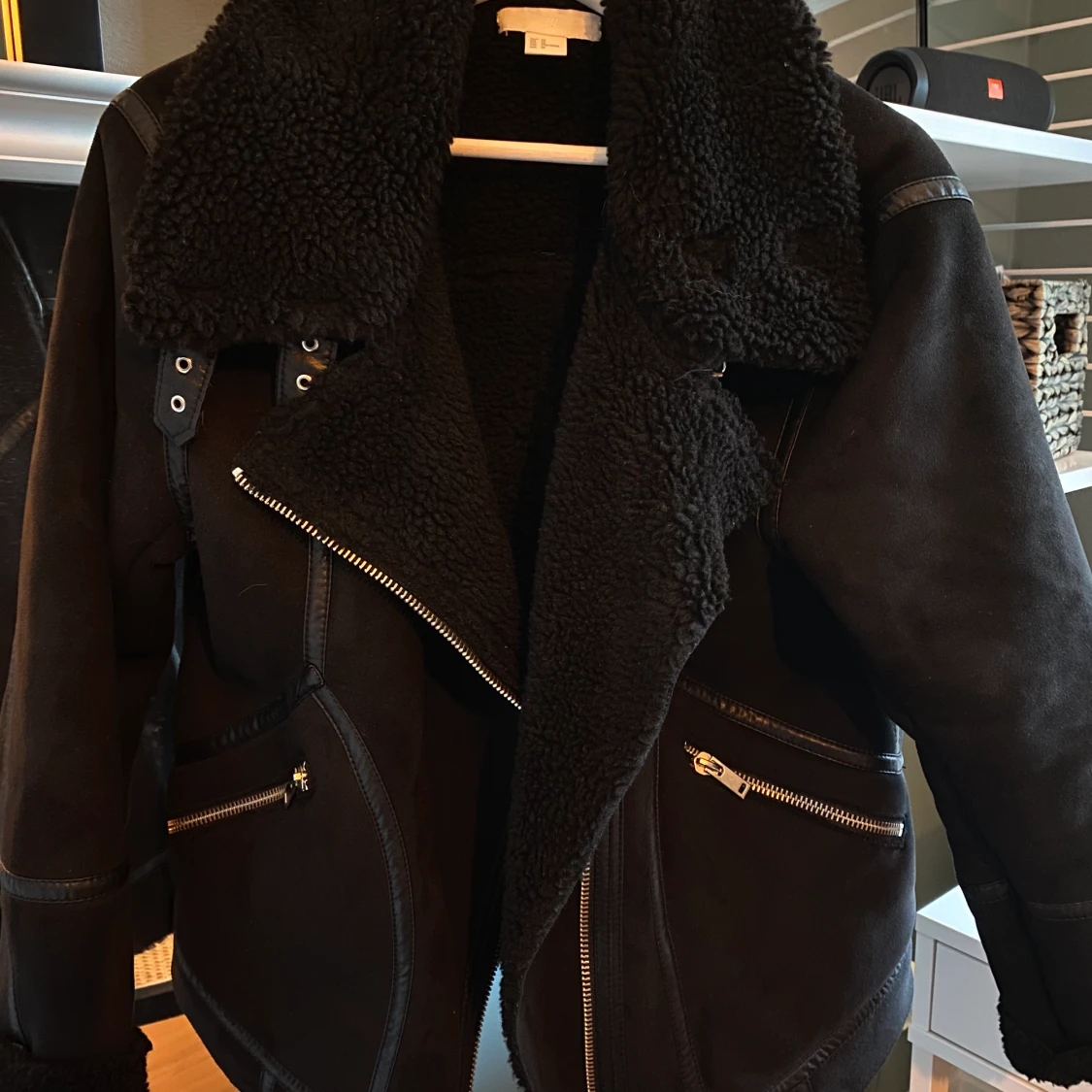 Bikerjacket i mocka  - 90