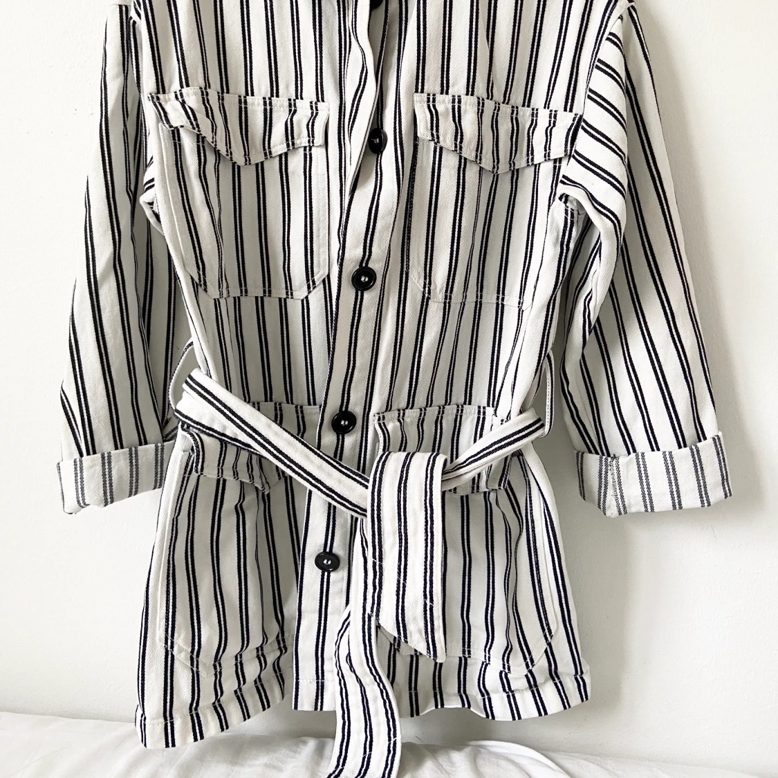 Skjortjacka med knytbälte - 90