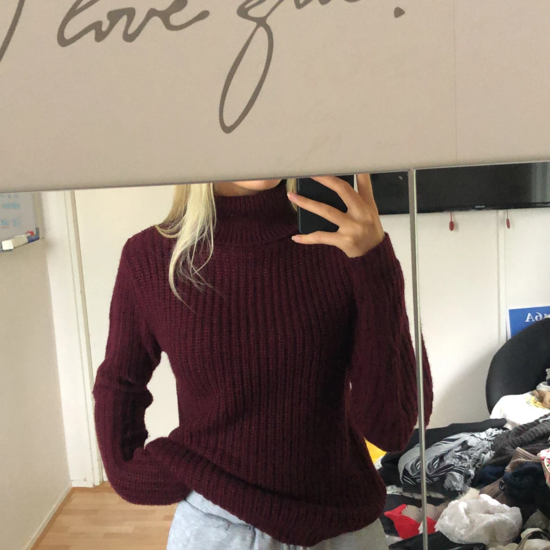 Vinröd Turtle Neck - 90