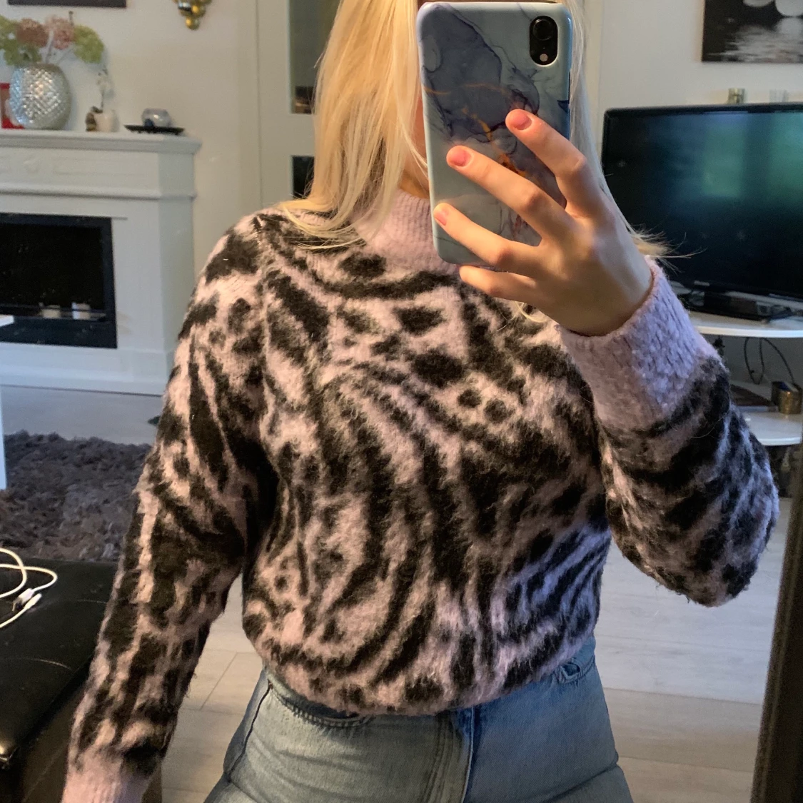 Lila zebra tröja  - 90