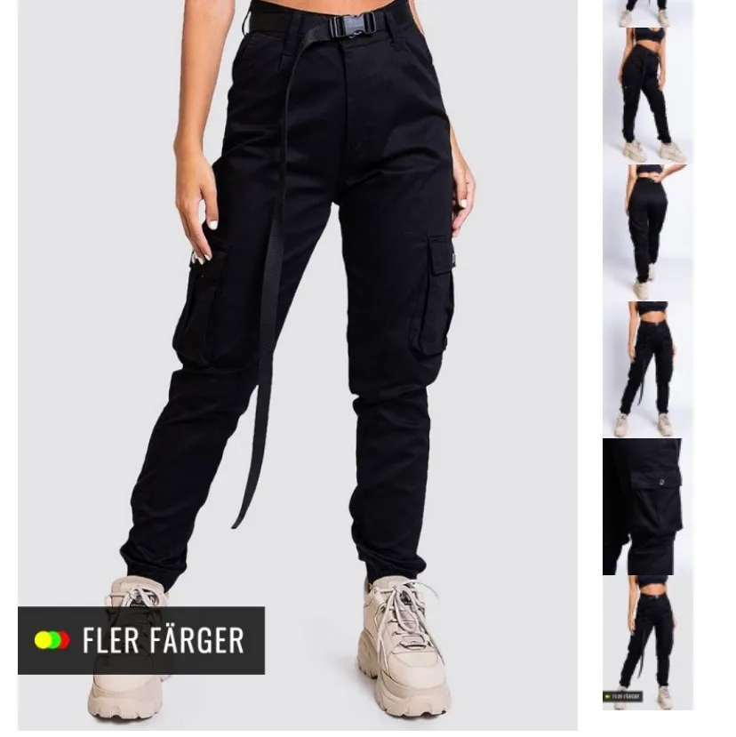 Säljer dessa cargopants ifrån Madlady då det har blivit för små för mig💞 köpta för 499 kr men säljer för endast 125kr:). Jeans & Byxor.