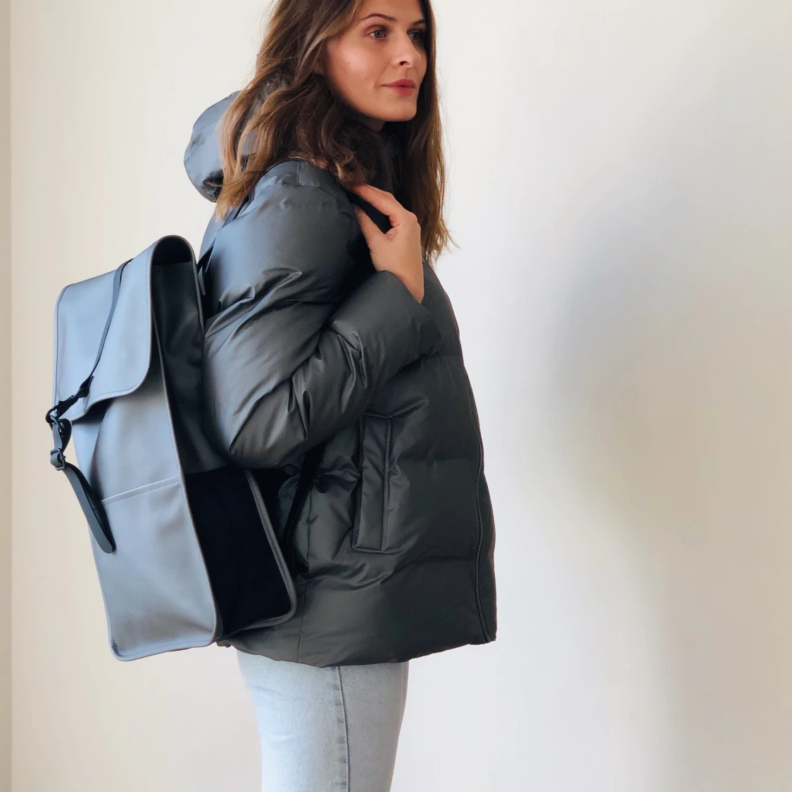 Grey backpack by Rains - 91