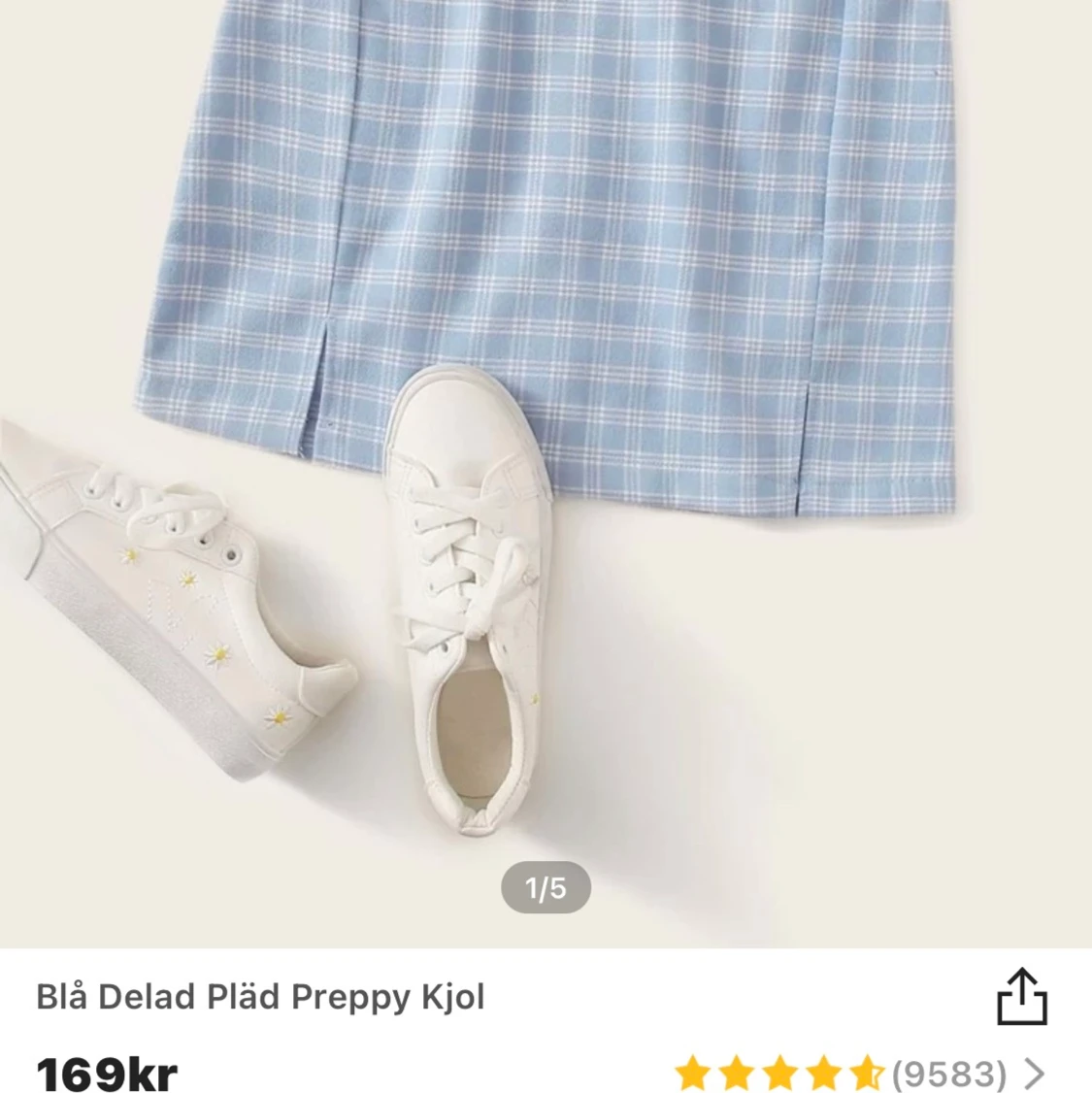 Rutig blå pläd kjol💞 - 90