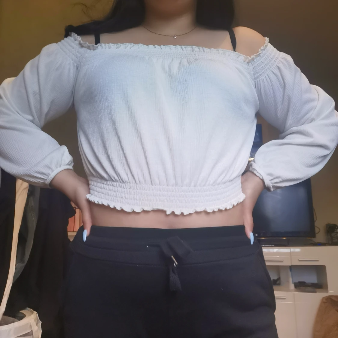 Vit offshoulder topp 