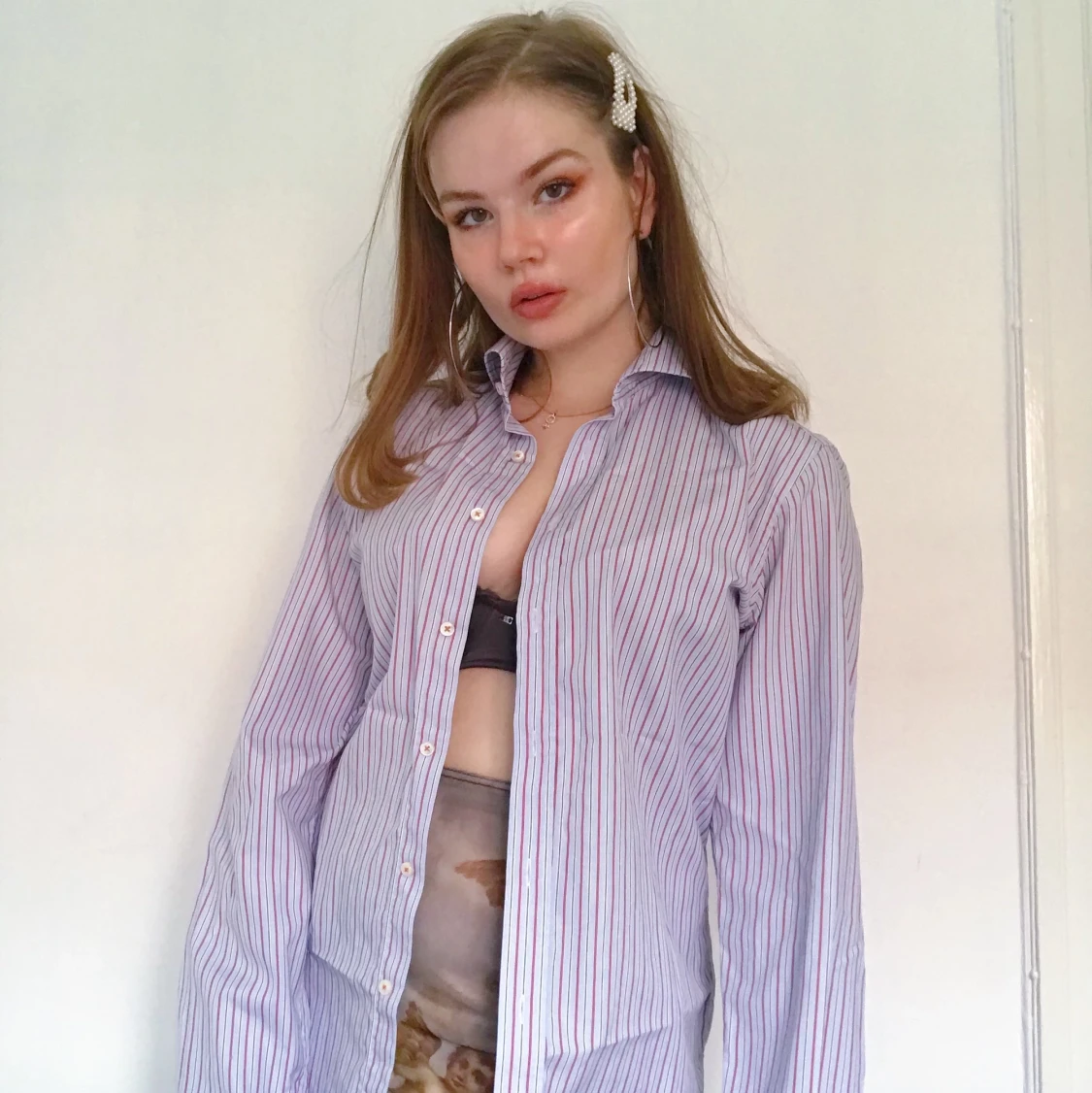 Randig oversize skjorta - 91