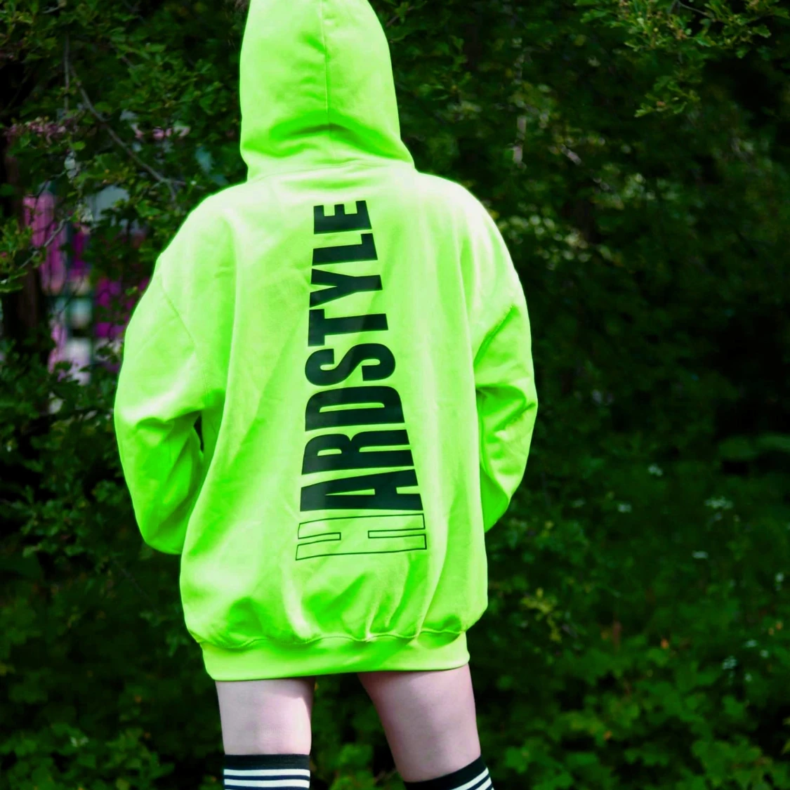 Oversize Hoodie Neon / Linegrön stl. XL