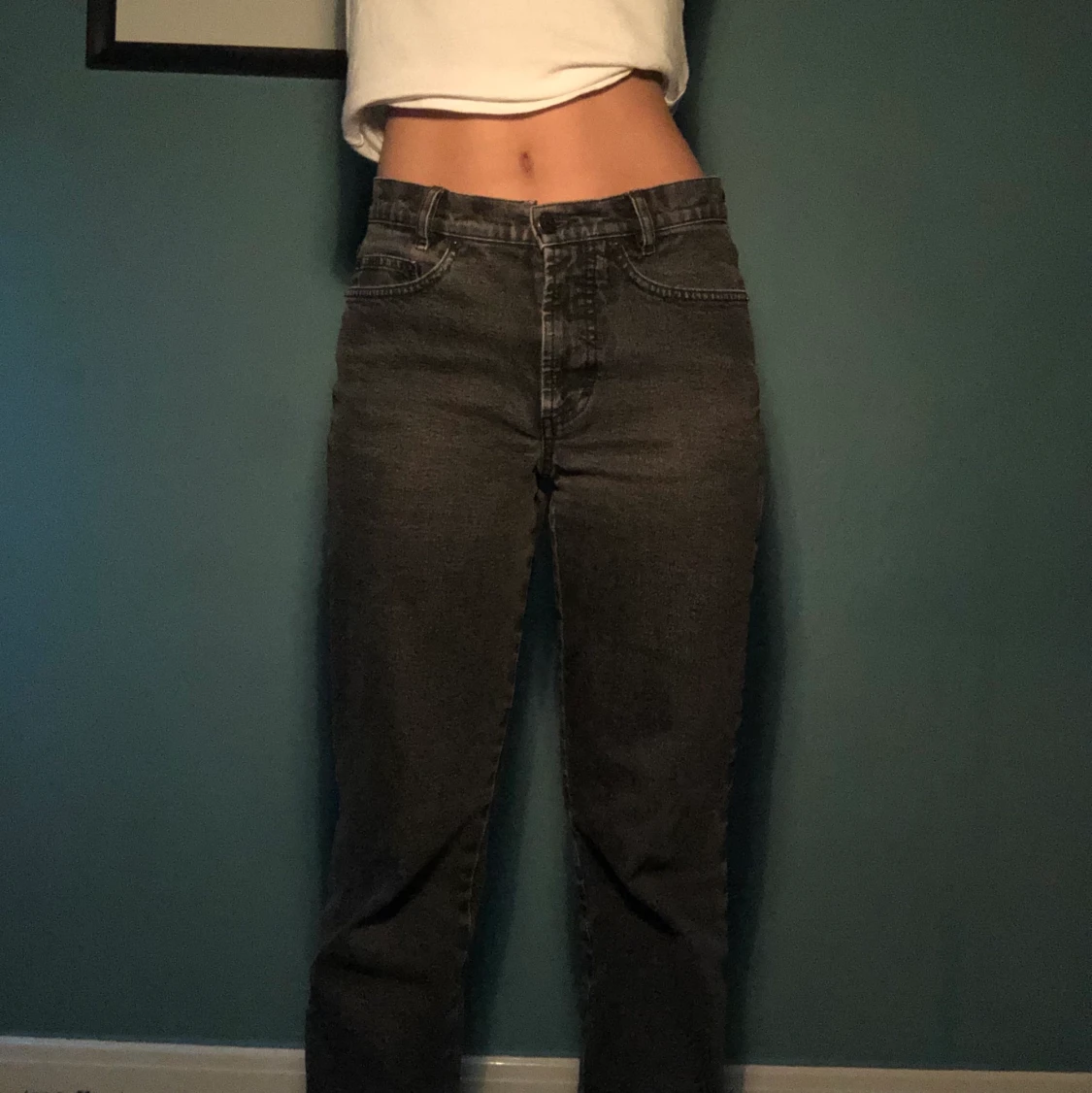 Raka svart-grå jeans - 90