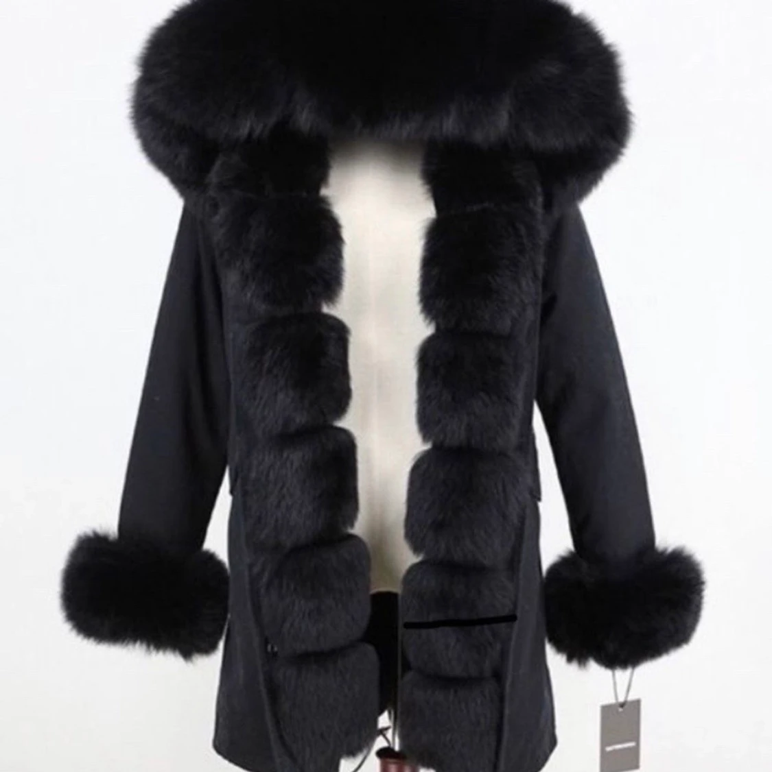 Fatima parka svart, strl XS