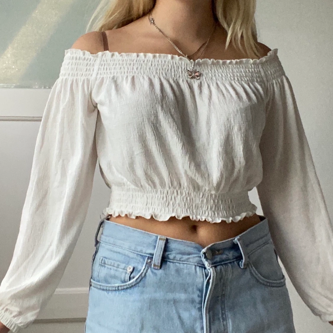 Off shoulder-tröja - 90