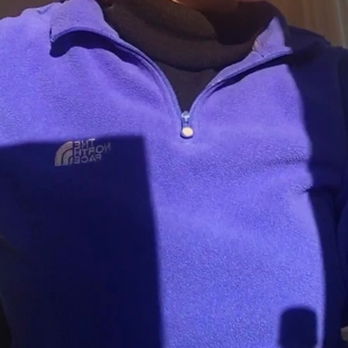 Blå north face fleece - 90