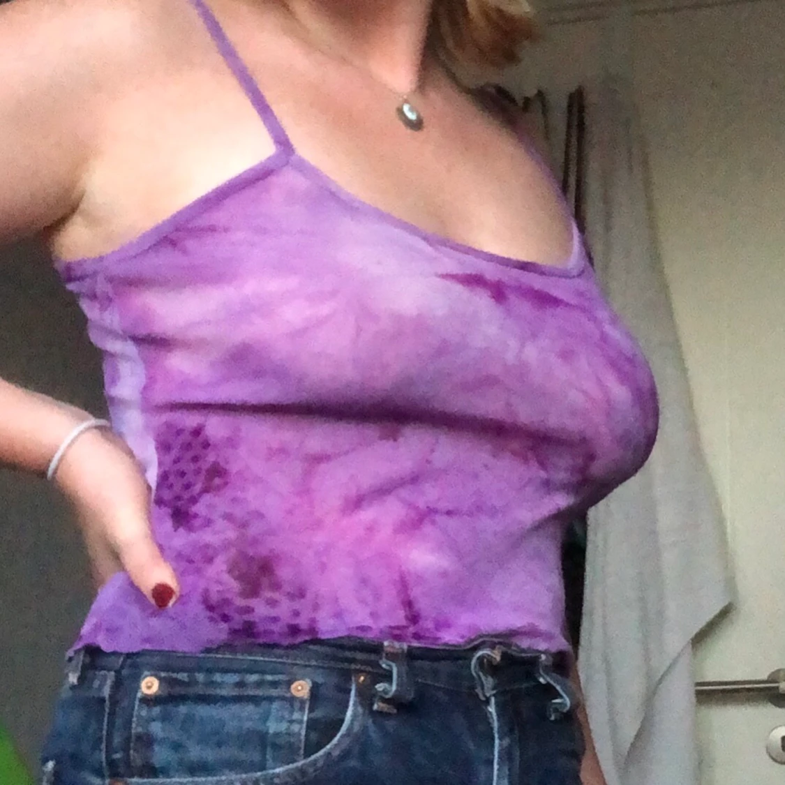 Tiedye linne i lila - 90