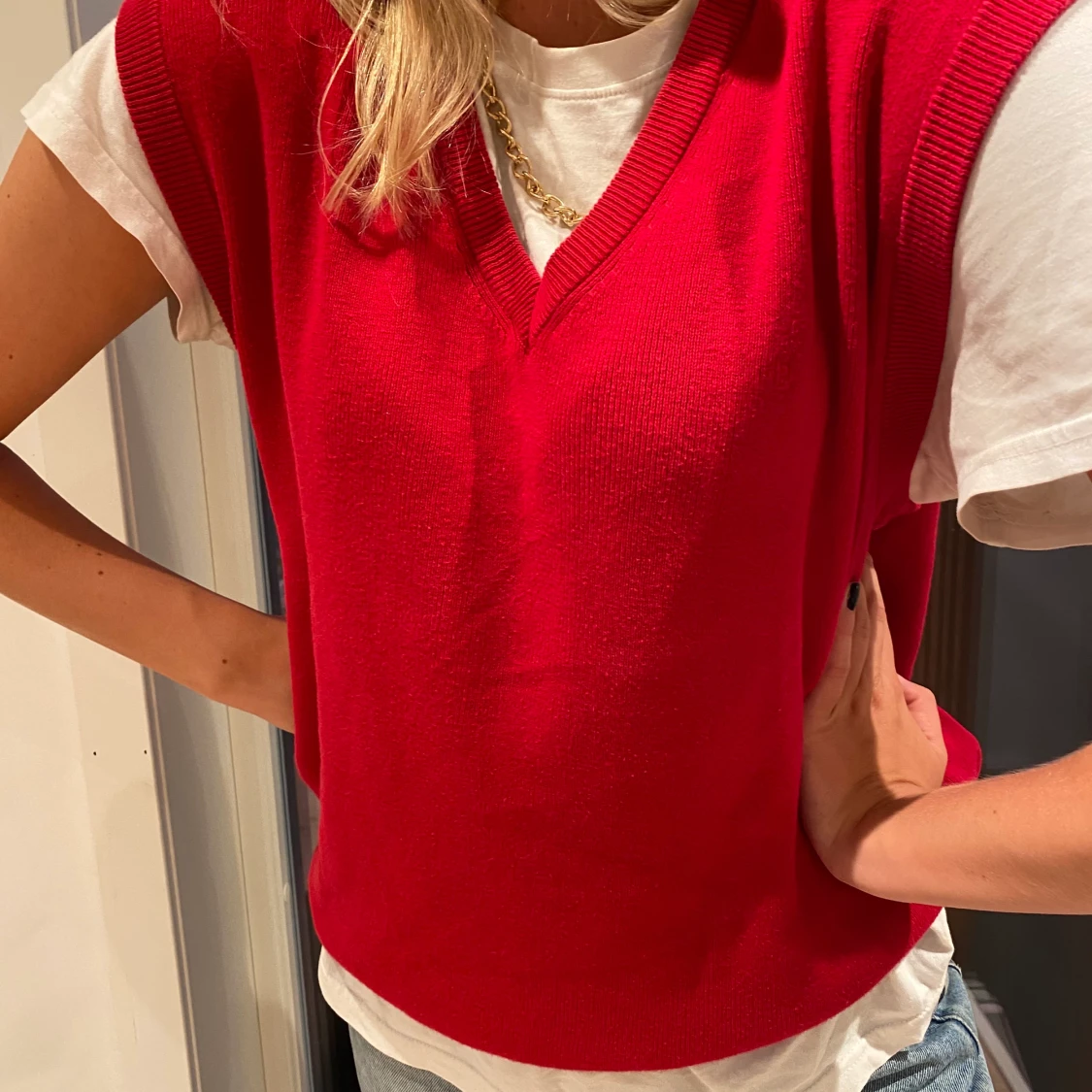 Stickad väst oversized - 90