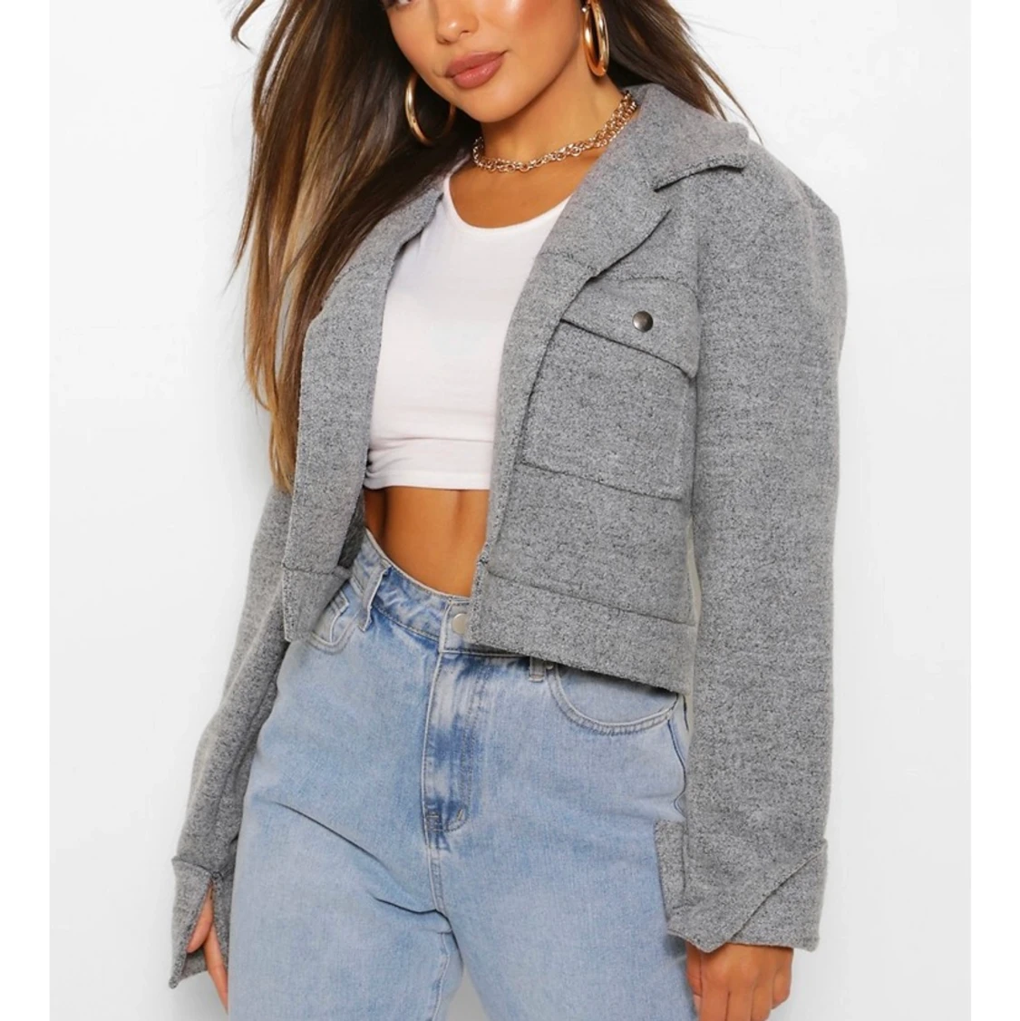 En kroppad jacka strkl 42 petite