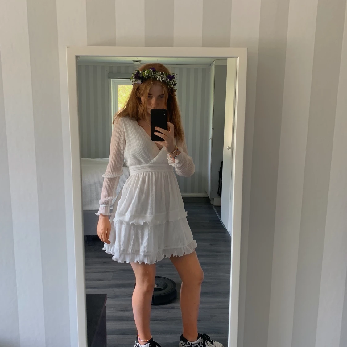 Vit somrig klänning  - 90
