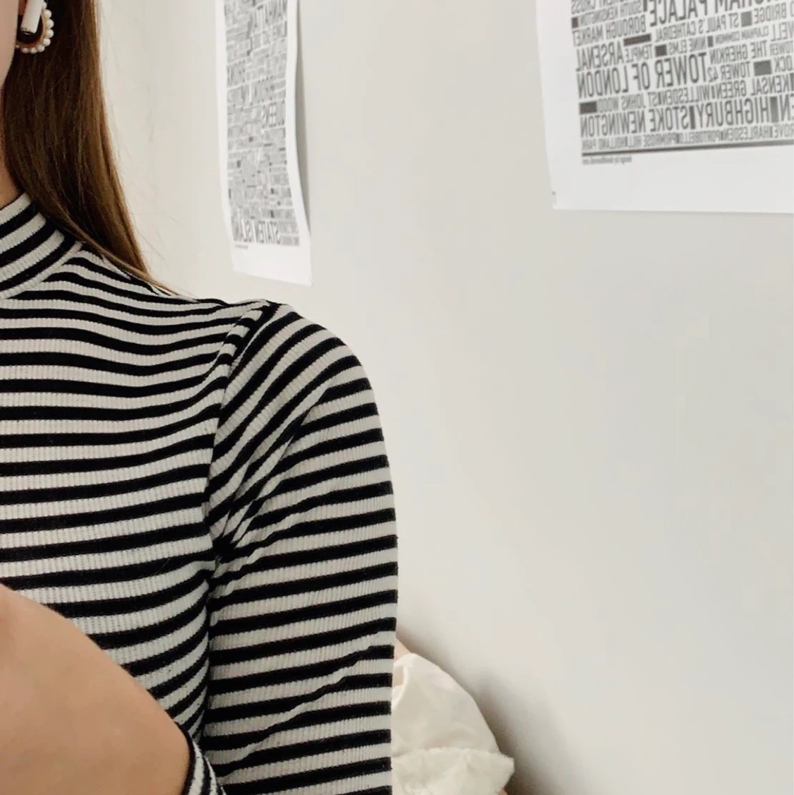 Randig croppad tröja - 91