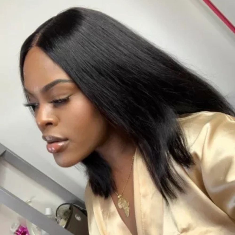 Blunt Cut Bob Wig Brazilian Lace Front Human Hair Wigs Straight Bob Wig Remy Lace Closure Wig With Baby Hair. Övrigt.