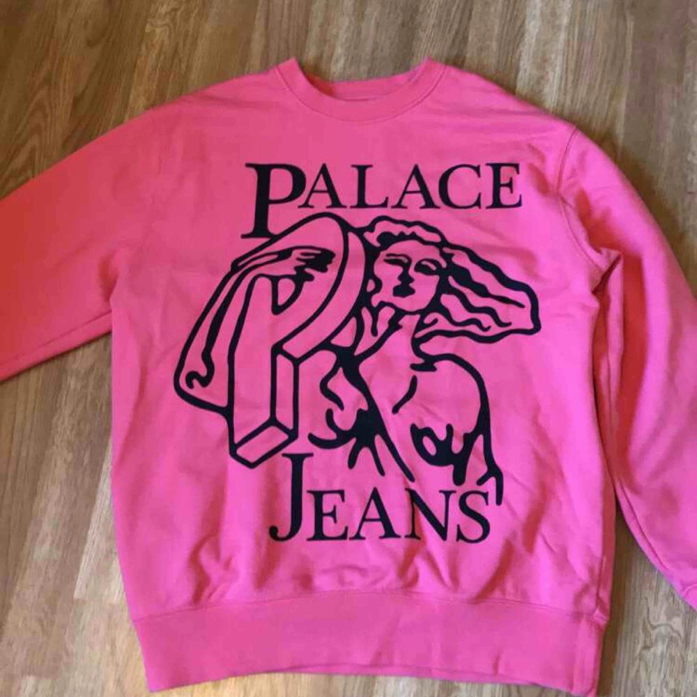 Jättefin rosa ovanlig palace tröja, fint skick använd fåtal gånger<3 frakt inräknat i priset!. Huvtröjor & Träningströjor.