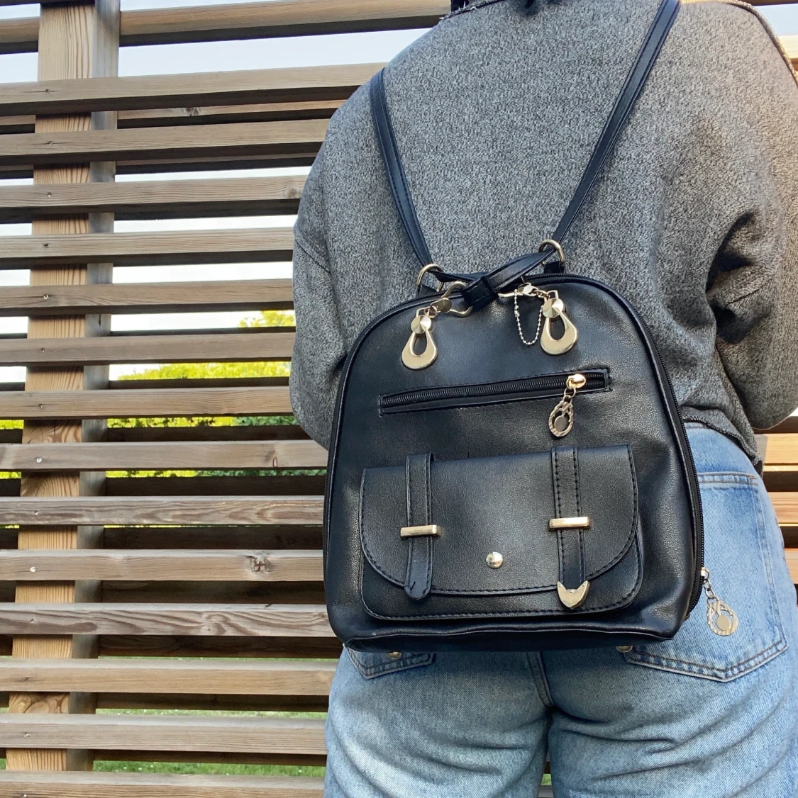 Svart justerbar väska - 90