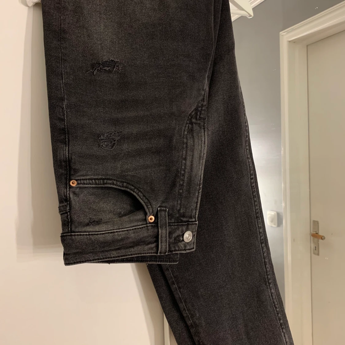 Mörkgrå momjeans  - 90