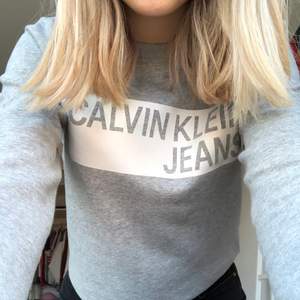 En jättefin ljusgrå sweatshirt från Calvin Klein. Frakt tillkommer💞                               