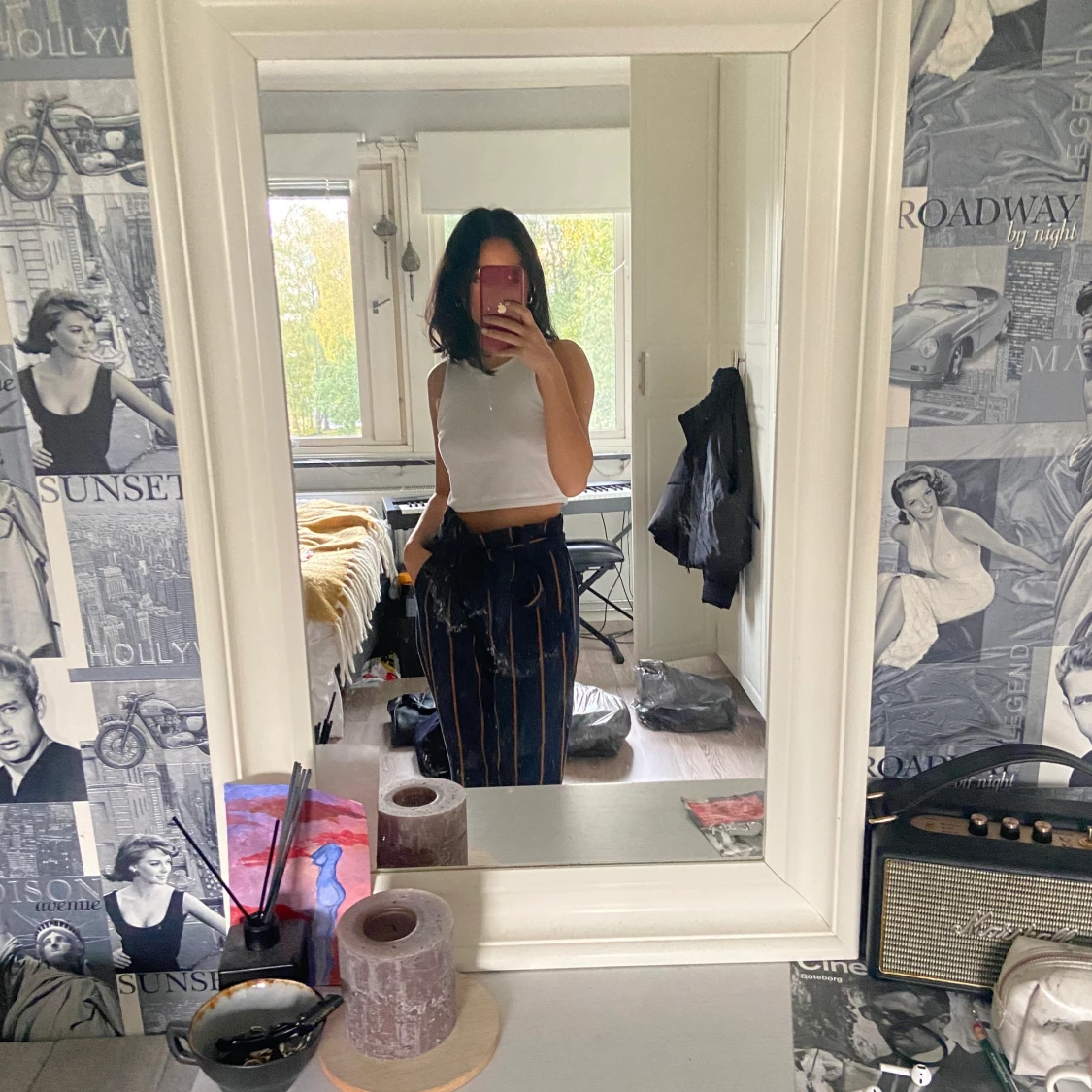 Randiga byxor i storlek Xs