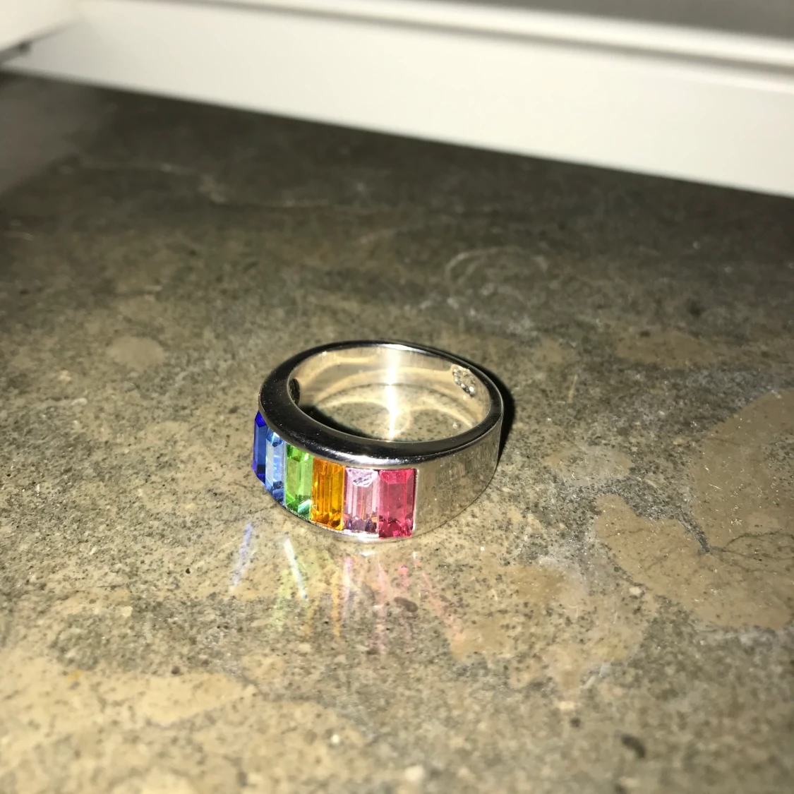 Färgglad silverring