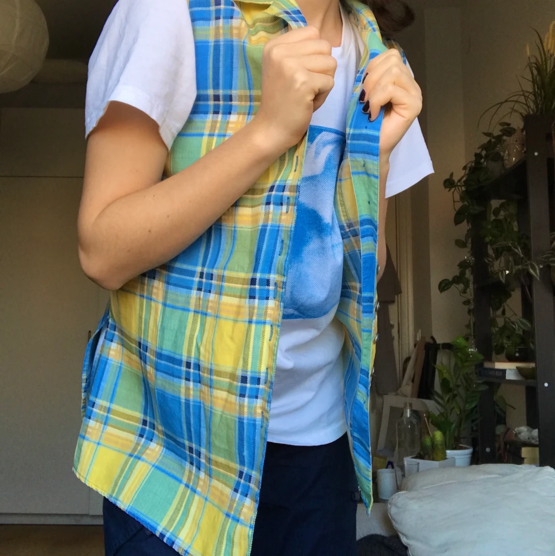 Vintage rutig väst - 91