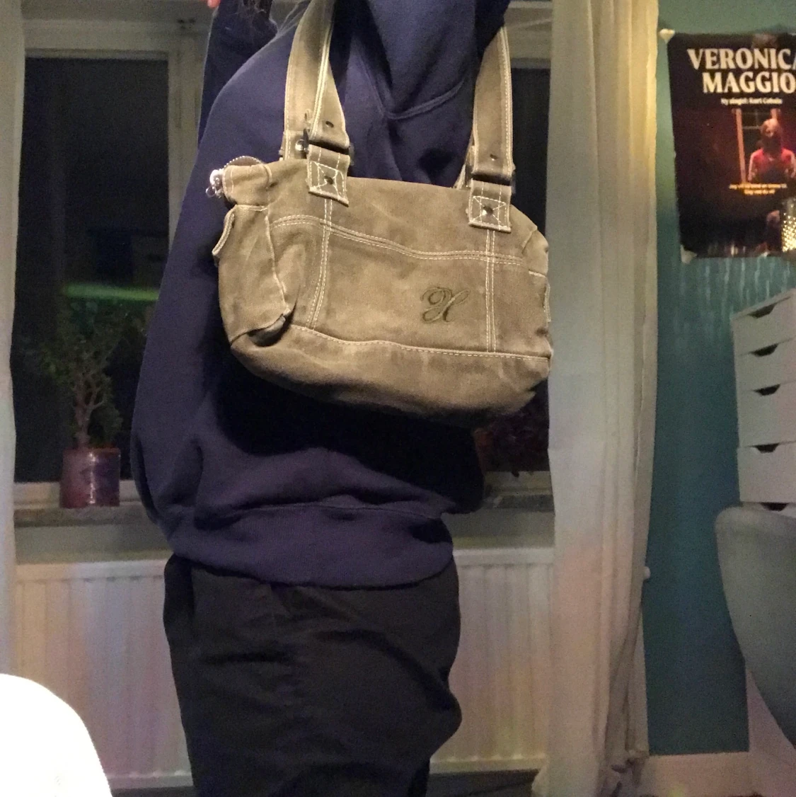 Brun grön väska  - 91