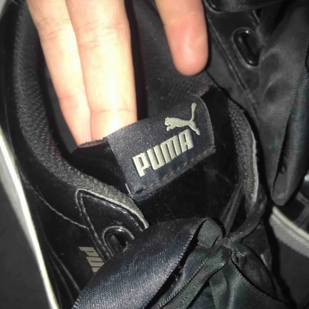 Puma sneakers med hög sula skinnimiterat material med silkessnören Möts helst upp i Uppsala . Skor.