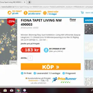 Säljer den vita Engblad & CO för 199 kr/rulle  Säljer den gråa Fiona Wall design för 99 kr/ rulle 