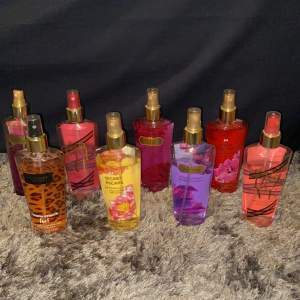 Victoria’Secret body mist i olika mängder, om parfymerna är över hälften av tuben kostar parfymerna 80kr/st, med eller utan lock, frakten för alla 130