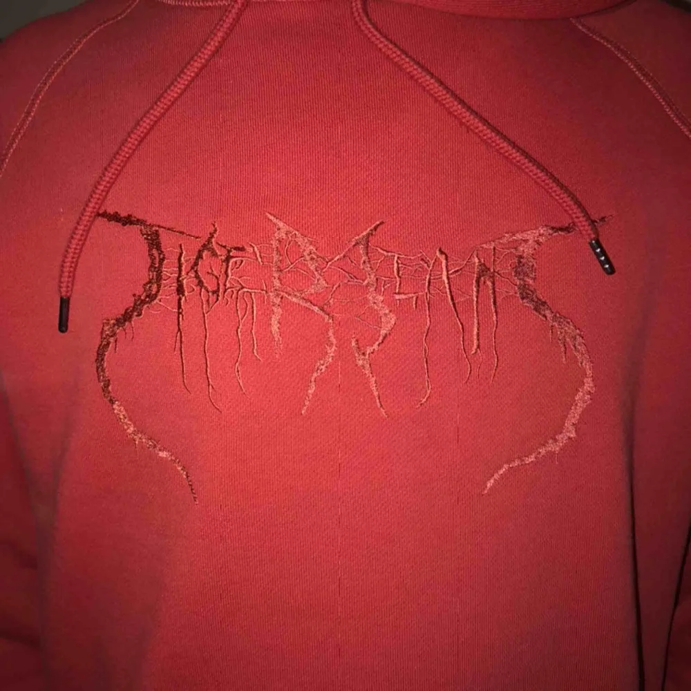Röd hoodie från tiger of Sweden jeans. Använd 2-5 gånger, skick 10/10. Köpt på volt för 1400kr. Storlek M, lång i passformen. . Hoodies.