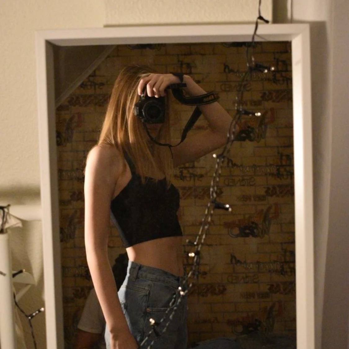 Svart crop top  - 91