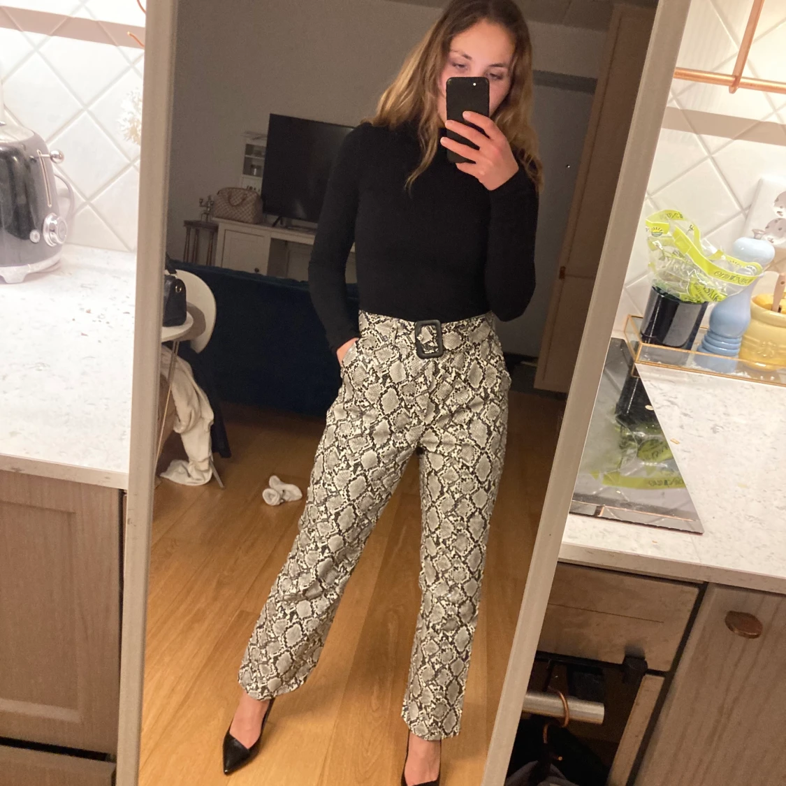 Nakd X Linn Ahlborg faux leather flare pants 