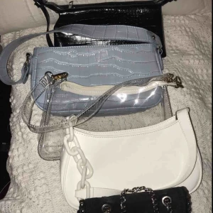  - Säljer lite väskor!  Alla för 70kr st, inga defekter! Hör av er om ni är intresserad av någon😁 SÅLD: Genomskinliga, blåa, vita, svart ormskinn