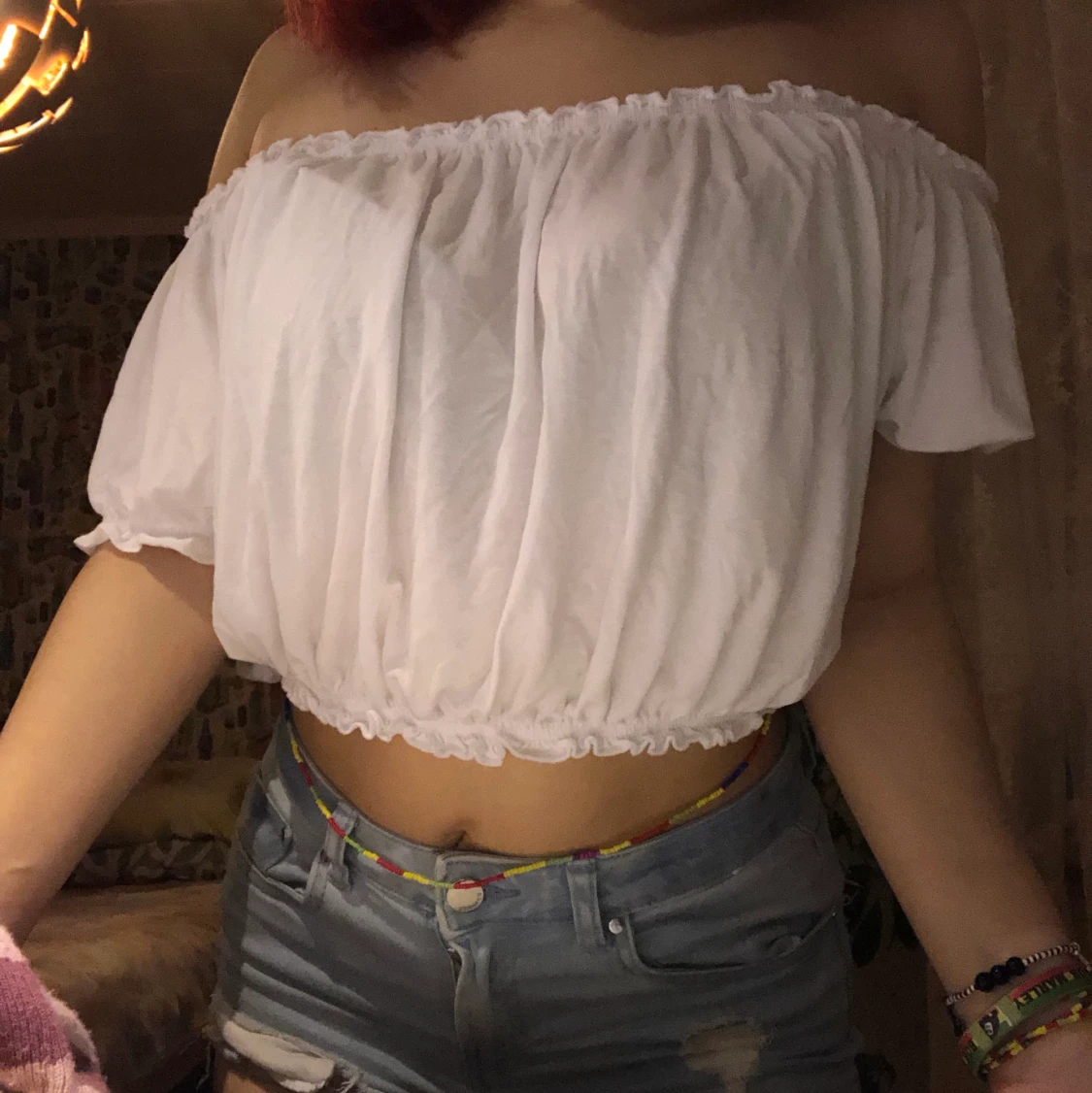 vit off shoulder crop top