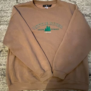Trendig sweatshirt med brodyr  - asssssball sweatshirt med brodyr!!🐻 Inköpt på asos men har vart helt slutsåld ca 1 månad! Jättefin beige färg och texten / motivet är broderat. Något nopprig (se bild 2), dock förmodligen lätt att ta bort. Oversized i modellen så sitter riktigt snyggt och trendigt. Budgivning sker i kommentarerna, köparen står för frakt (63 kr). Hör av dig om du har någon fundering 🤎🐻