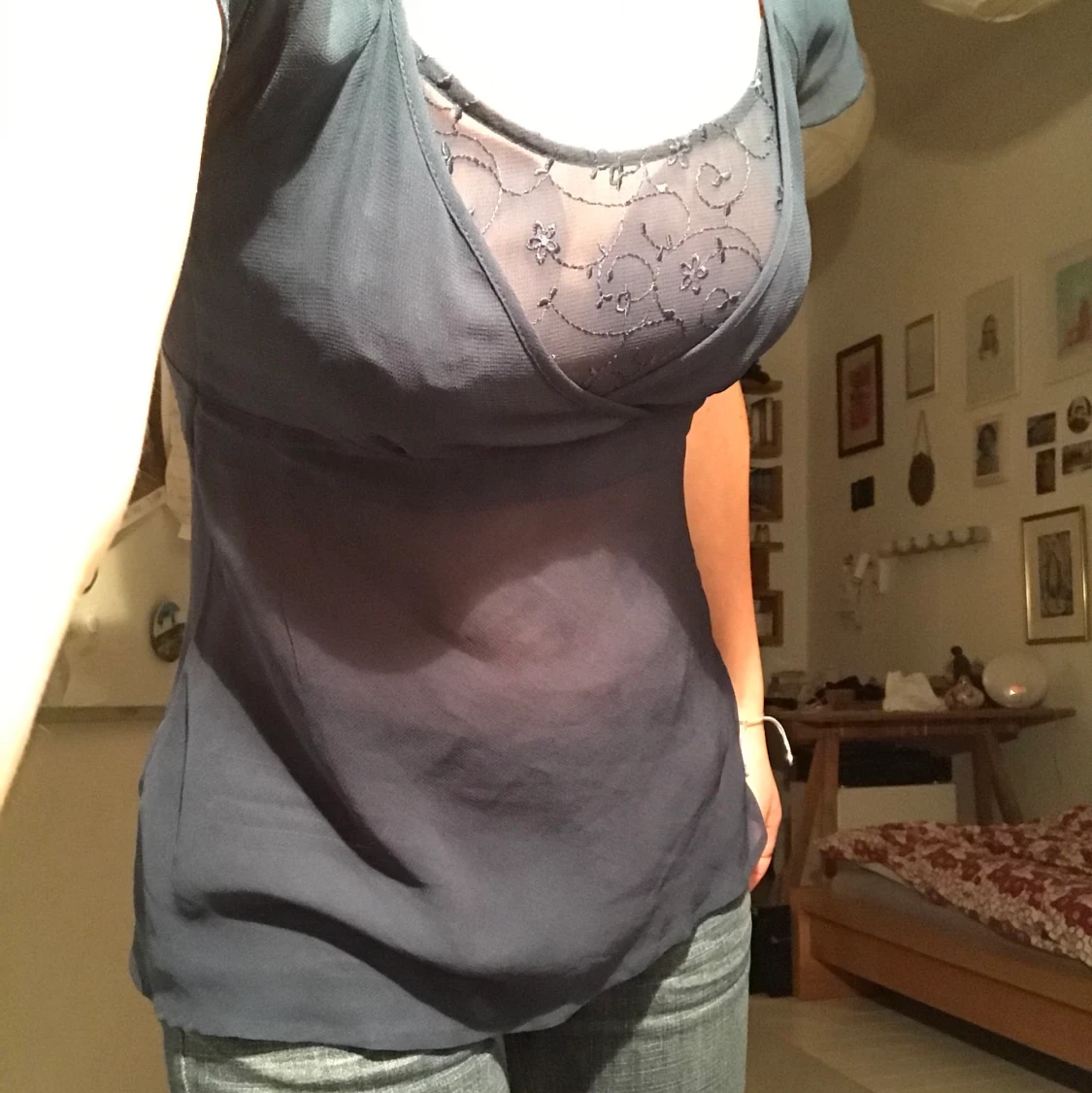 genomskinlig topp - 90