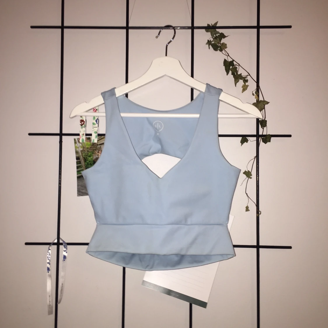 Pastellblå topp - 90