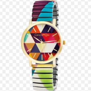 CHOCOMOON klocka - Helt ny klocka som är mycket lämplig för sommaren......Size (Žÿ): 36mm Strap circumference (minimum): 160mm Strap diameter (Žÿ - minimum): 57mm Strap width: 18cm Weight: 45g Material: metal, mineral glass Colour: multicolour Jag köpte den för 57 euro i februari i år och säljer den nu för 600 kr